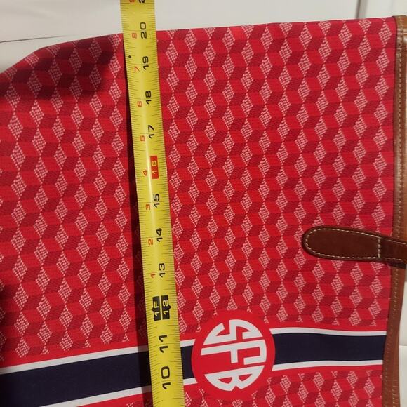 Barrington St. Anne Tote Women's Red White SFB Monogram Stripe Classic Bag NWOT - Picture 7 of 8